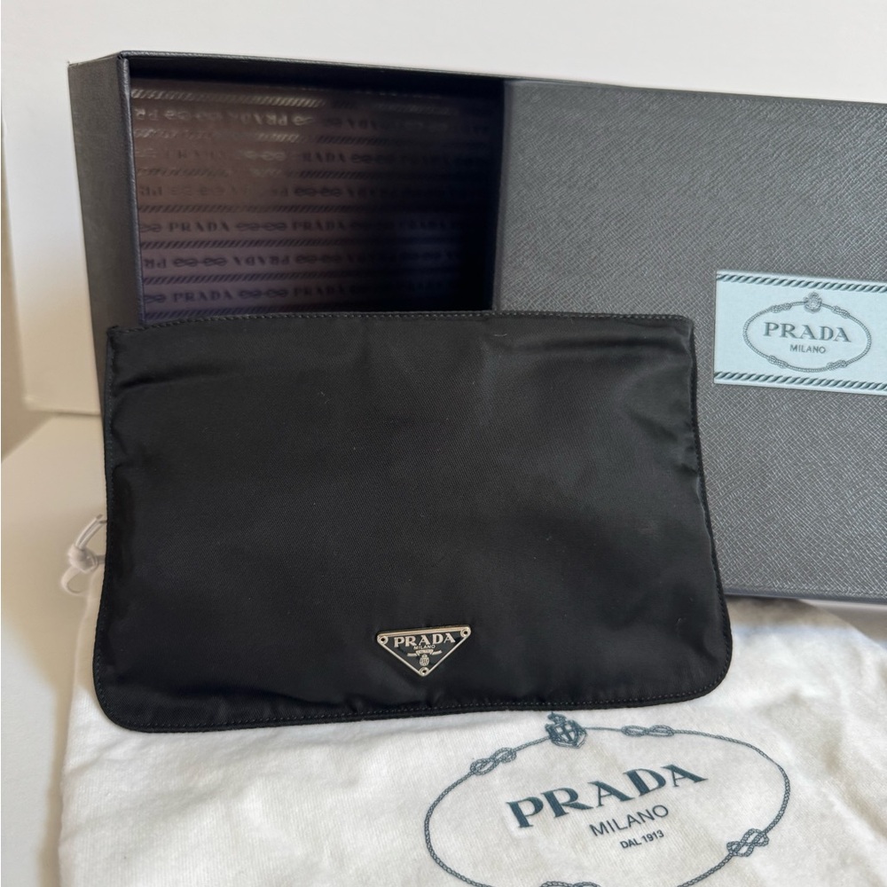 Prada Black Nylon clutch